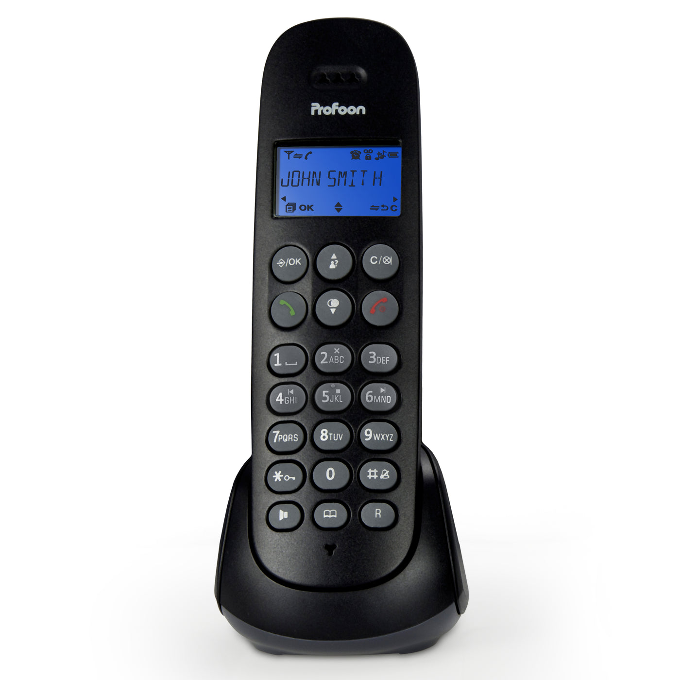 Profoon PDX5530 - DECT-Telefon mit Anrufbeantworter und  4 Mobilteile, schwarz